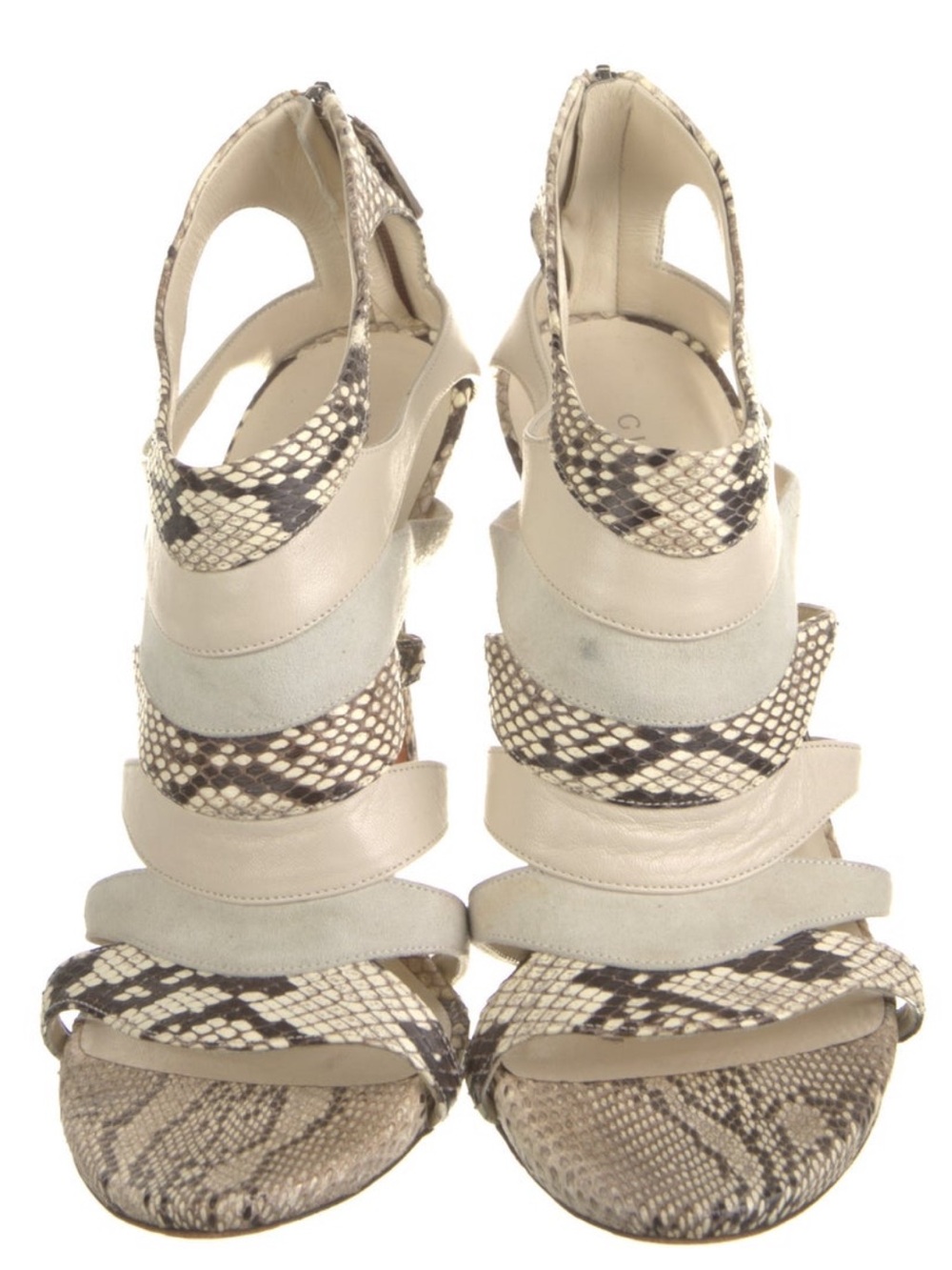 Gucci Cream Python Strappy Sandals - Picture 3 of 6